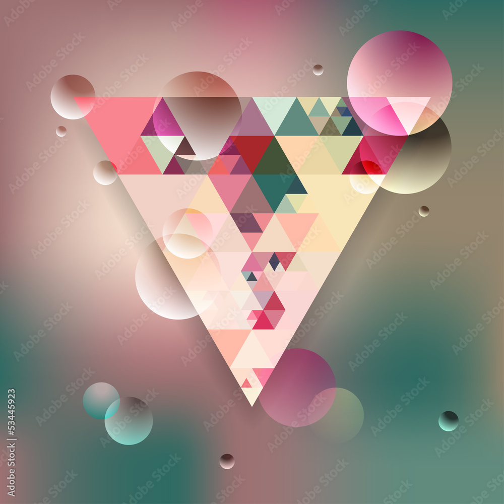 Poster abstract geometric background with triangles.