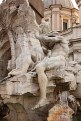 Fototapeta na wymiar Fontanna Czterech Rzek w Rzymie