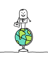 businessman on globe