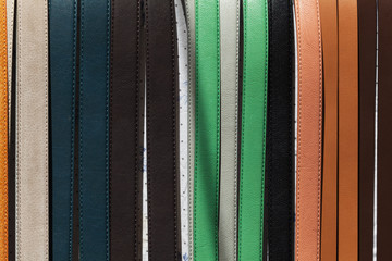 multicolored leather belts