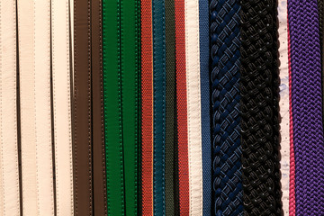 multicolored leather belts