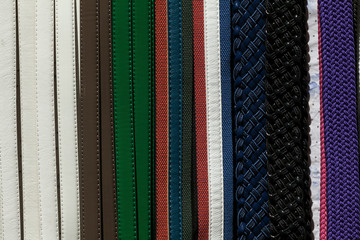 multicolored leather belts