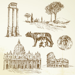 Italy - Rome - hand drawn collection