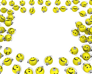 Рамка из весёлых смайлов с гарнитурой