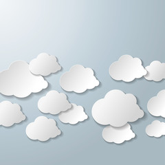 White Clouds Grey Background