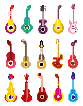 Guitar - vector icon set