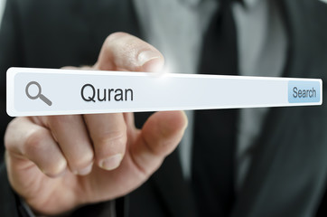 Word Quran written in search bar