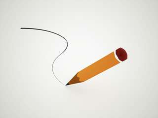 Pencil with sketch