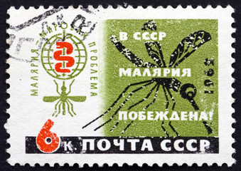 Postage stamp Russia 1962 Malaria Eradication Emblem and Mosquit