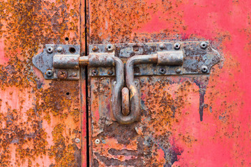 Rusty door bolt