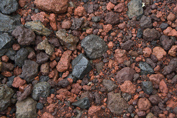 Black and red volcanic gravel, Iceland
