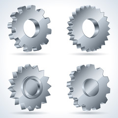 3d gears vector set
