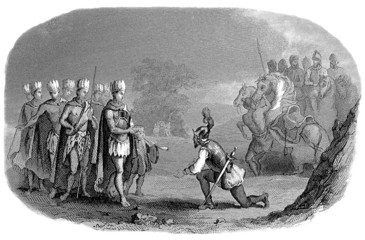 Conquistadores meeting Incas - 16th century