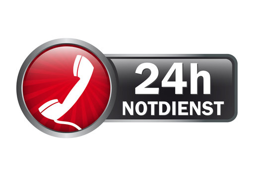 Button -Label - 24 Stunden Notdienst