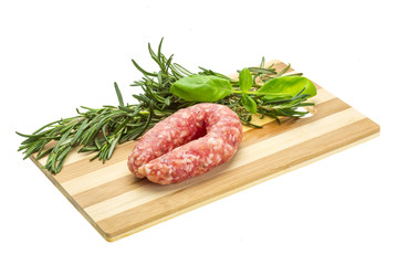 Salami with rosemary, basil