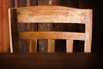Wooden table in cafe.shallow of DOF