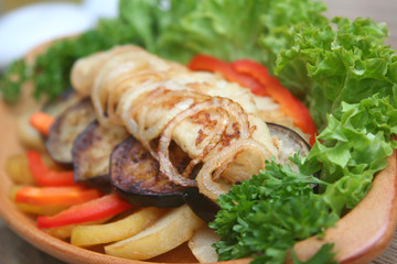 pike perch is fried