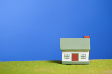 House on a grass. Conceptual image