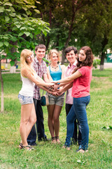 Fototapeta premium Group of happy smiling Teenage Students