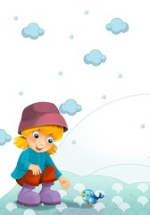 Children at play on the snow