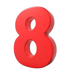 Red 3D Number.