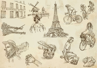 France - traveling collection 2 (hand drawings into vectors)