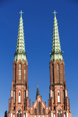 Sights of Poland. Neo - Gothic cathedral st Florian in Warsaw.