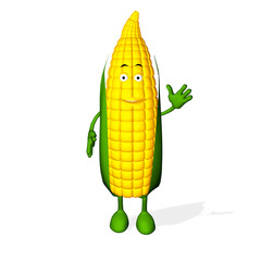 3d rendered of Corn Cute Character