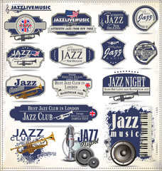 Jazz music stamps and labels © totallyout