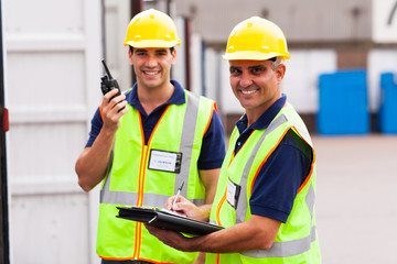 senior warehouse worker and colleague