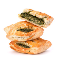 Puff pastry bun isolated on white background.