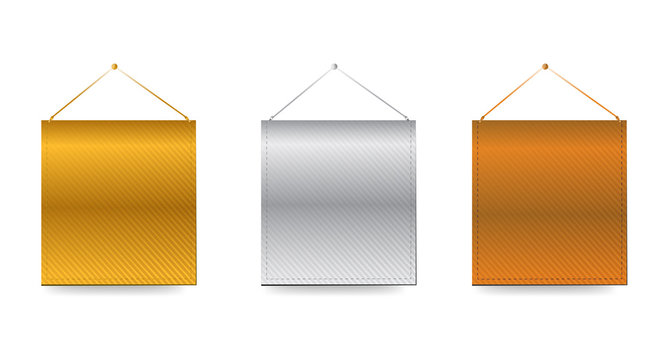 Gold, Silver, Bronze baners