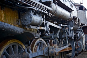 Fototapeta na wymiar Ruined Steam Locomotive