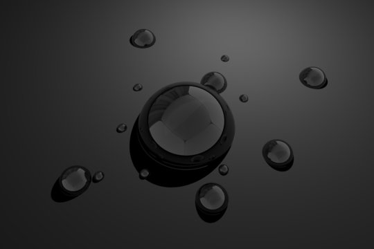 Black Water Drops