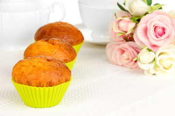 Sweet cupcakes close up