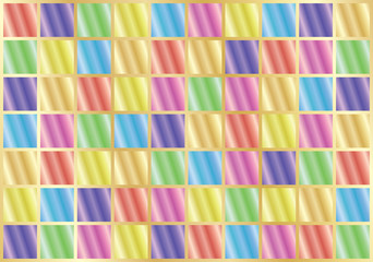 abstract golden grid with color squares