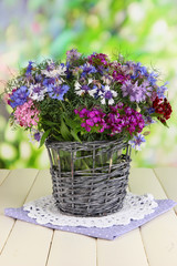 Beautiful bouquet in basket
