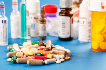 medicines  capsules tablets and  vials