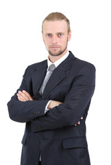 Young business man isolated on white