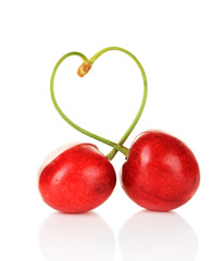 Cherry berries isolated on white