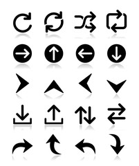 Arrow vector icon sets isolated on white