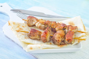 kebab on lavash