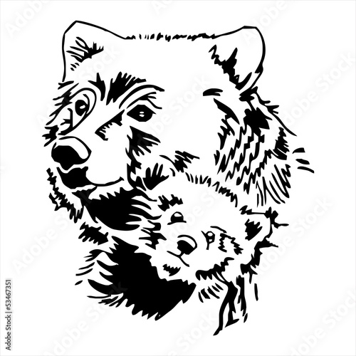 Download "Mother and Baby Bear head tattoo vector" Stock image and royalty-free vector files on Fotolia ...