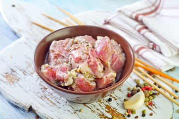 raw meat for kebab