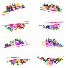 Multicolored silhouettes of butterflies