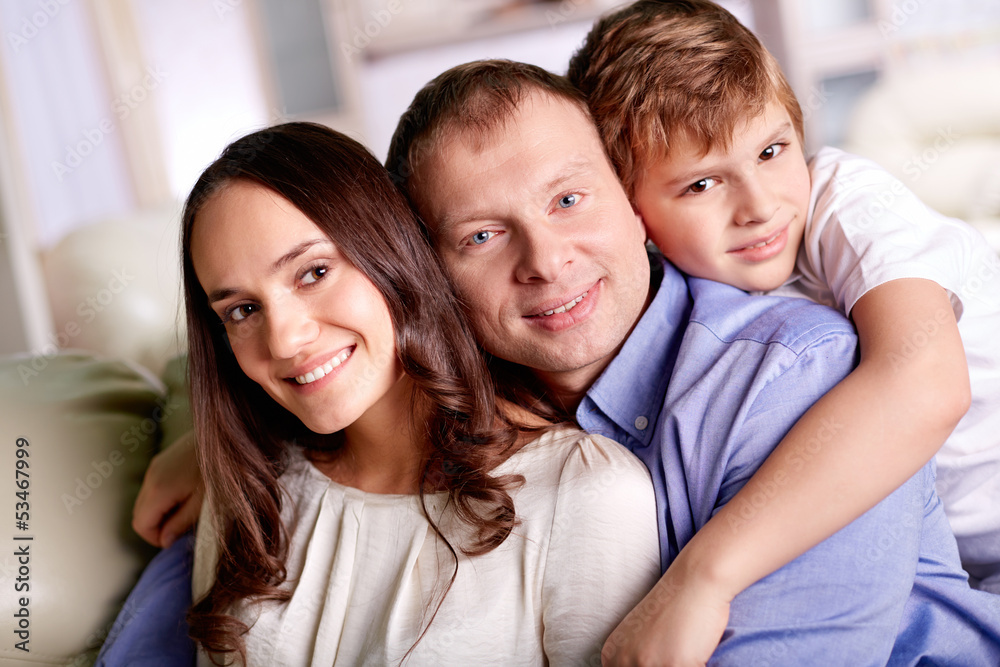 Poster family of three