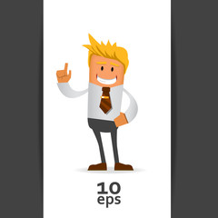 Happy office manager. Vector illustration 10 eps