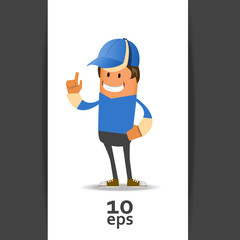 Happy sportsmen. Vector illustration