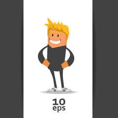 Happy sportsmen. Vector illustration