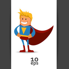Happy Super man. Vector illustration